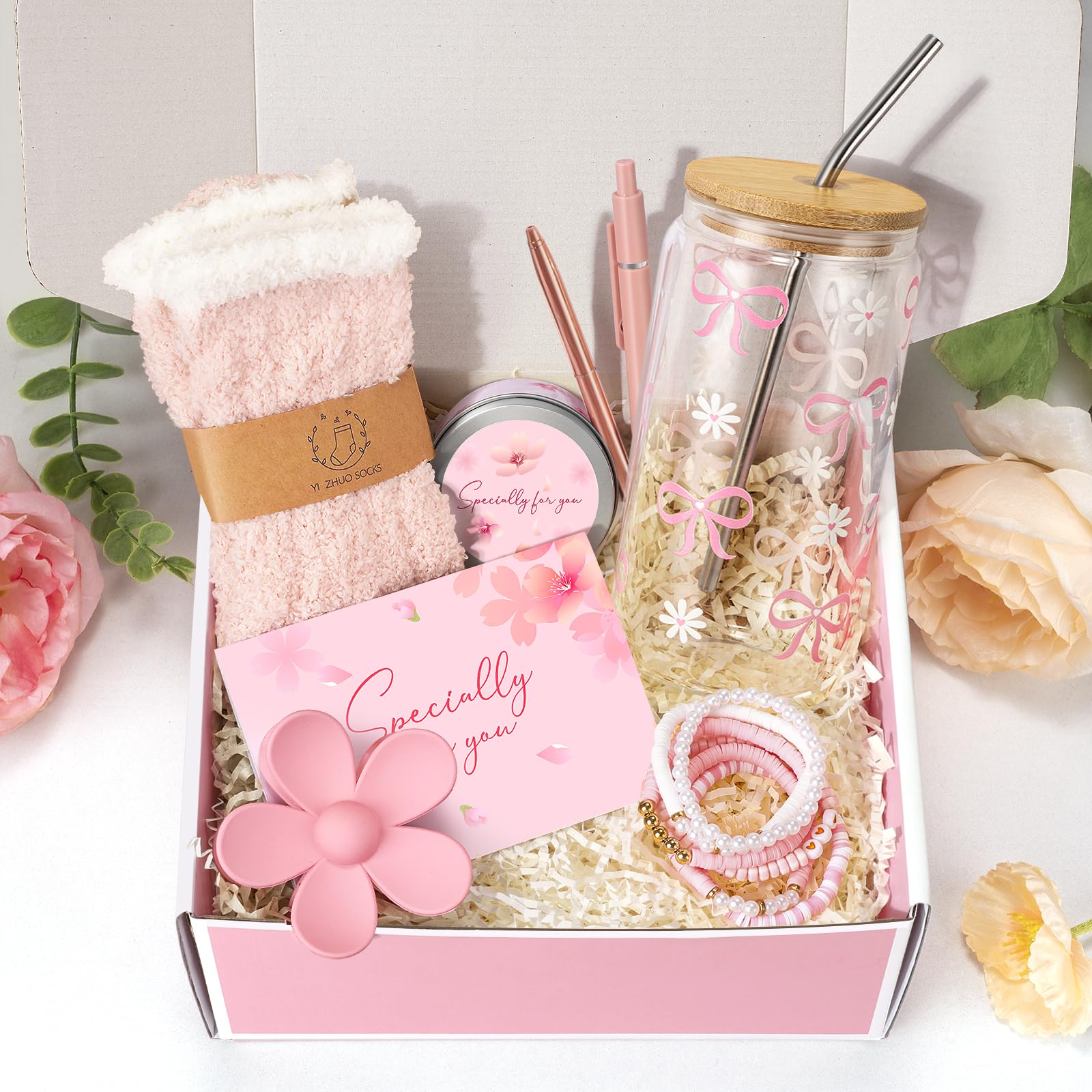 GiftPeak vaso de cristal con lazo, ideal para bebidas frías o calientes.