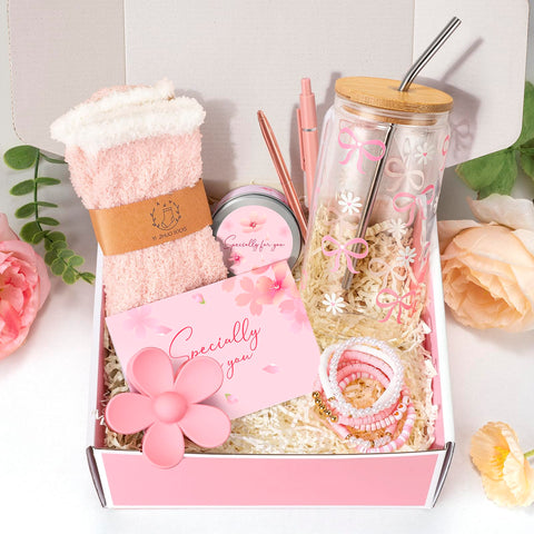 GiftPeak vaso de cristal con lazo, ideal para bebidas frías o calientes.
