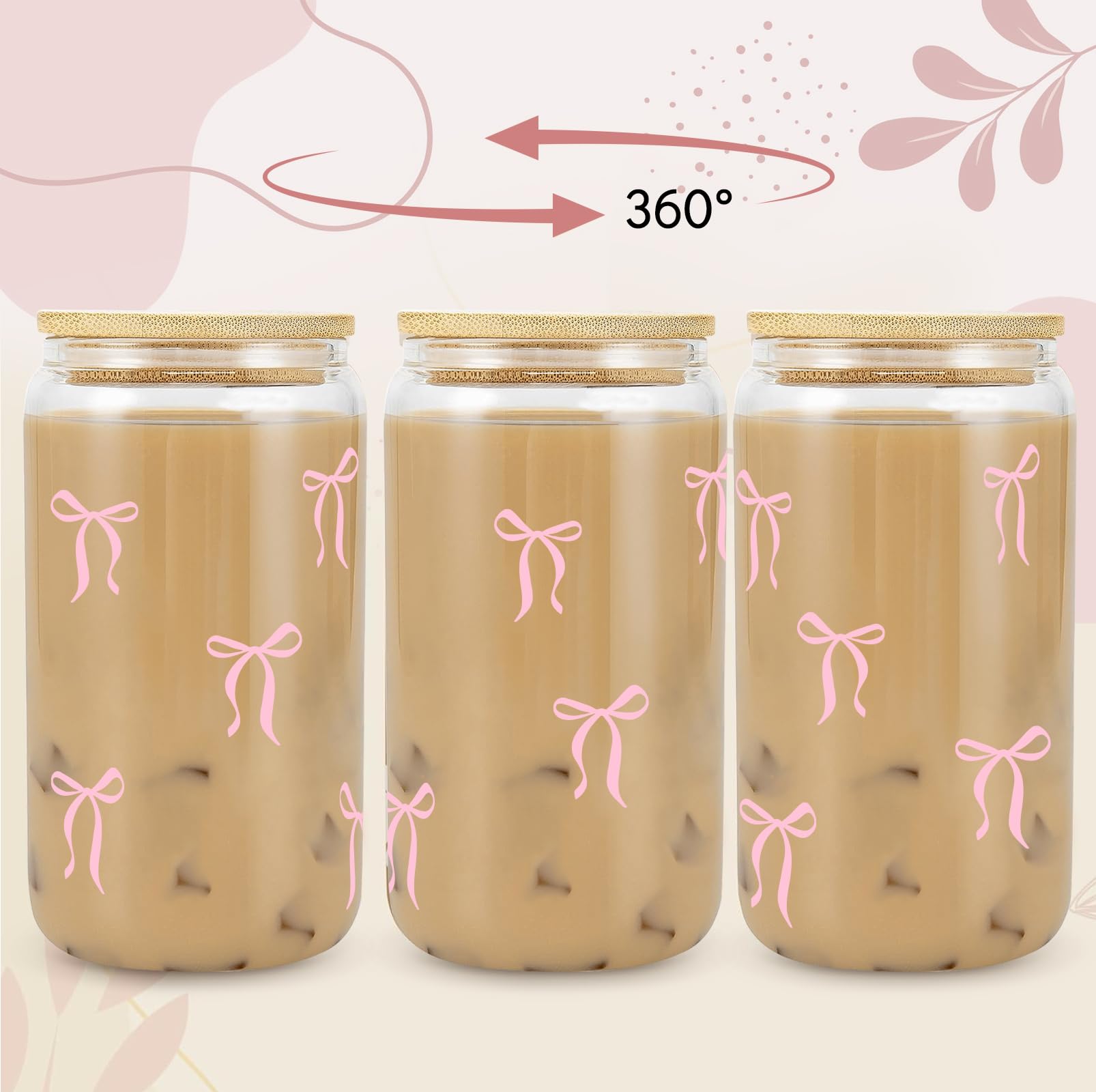 Vaso GiftPeak con tapa de bambú, evita derrames y mantiene bebidas frescas
