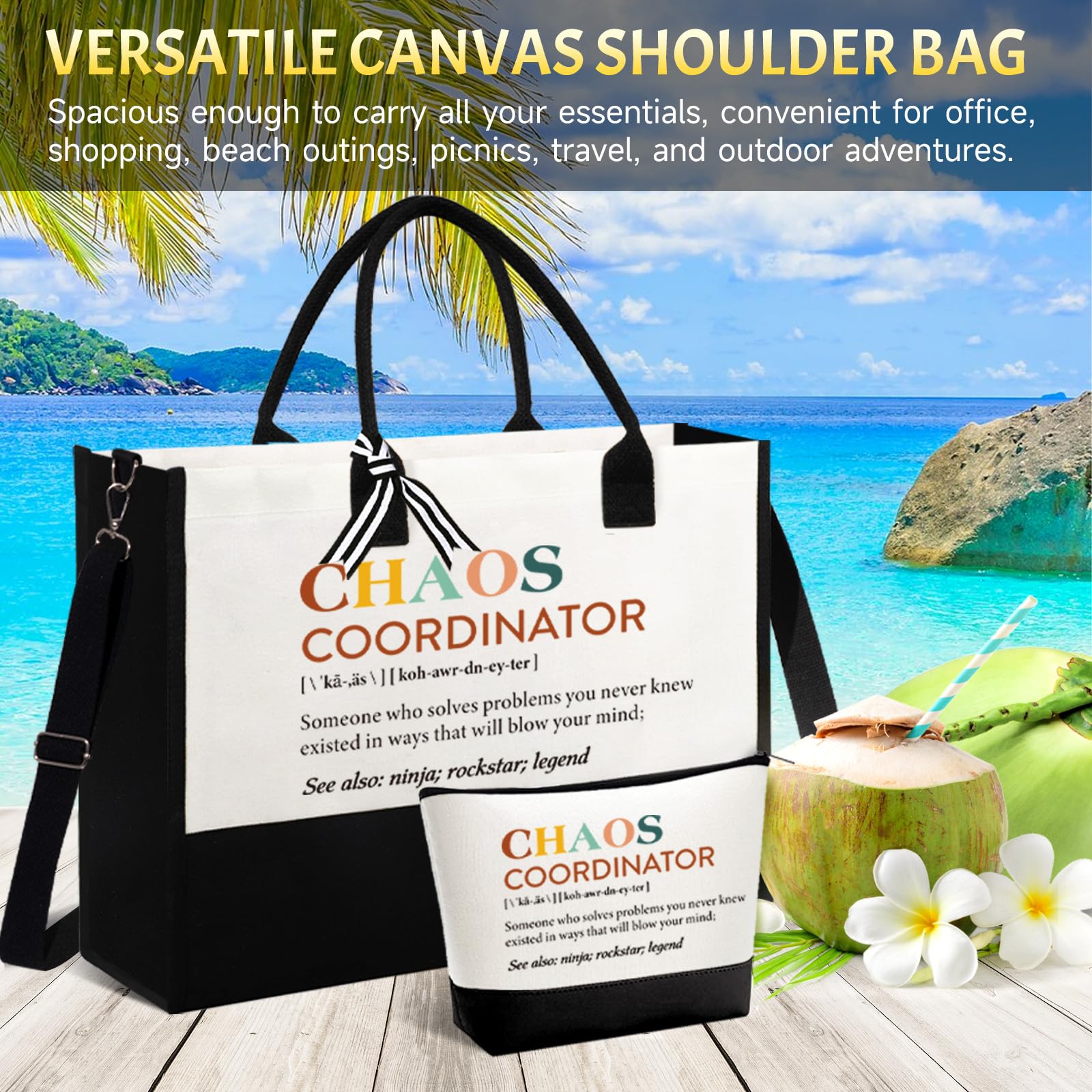 GiftPioneer bolsa tote gran capacidad, perfecta para ropa y accesorios.