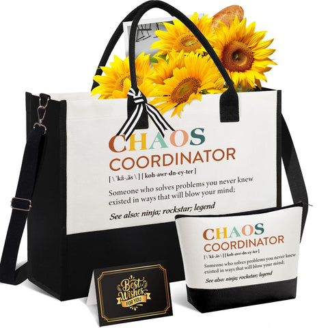 GiftPioneer Chaos Coordinator bolsa tote, ideal para agradecer y transportar documentos.
