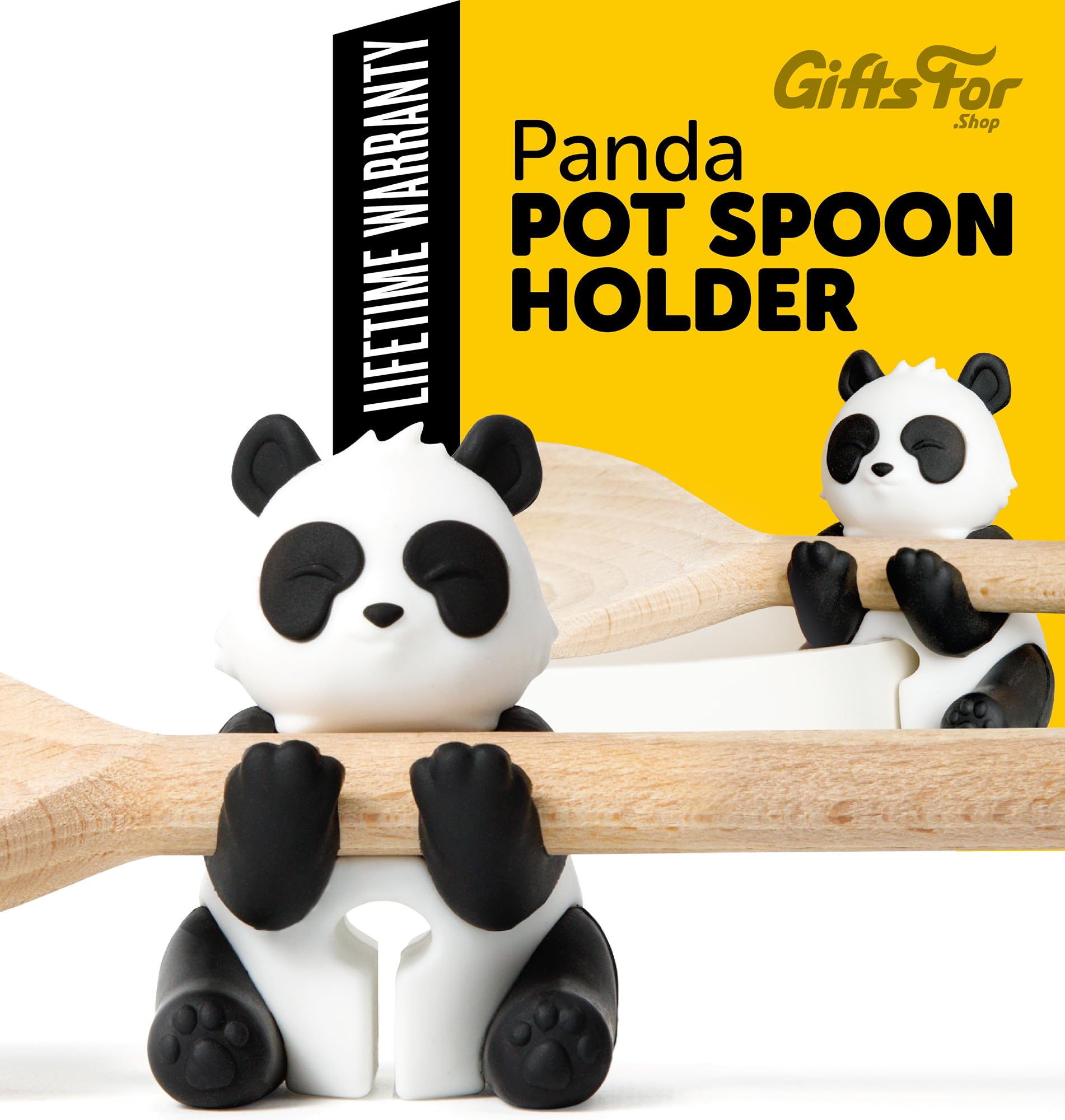 GiftsFor .Shop panda de silicona sostiene cucharas para mantener la encimera limpia