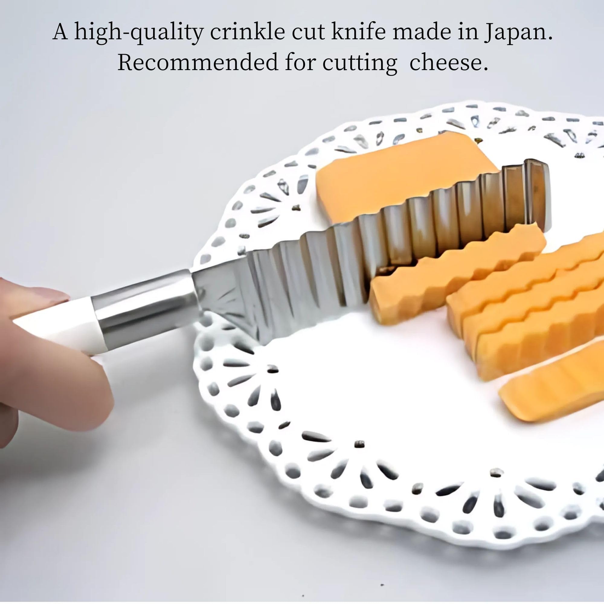 Producto de Gifu Japón: cuchillo ondulado para frutas suaves, evita aplastar.