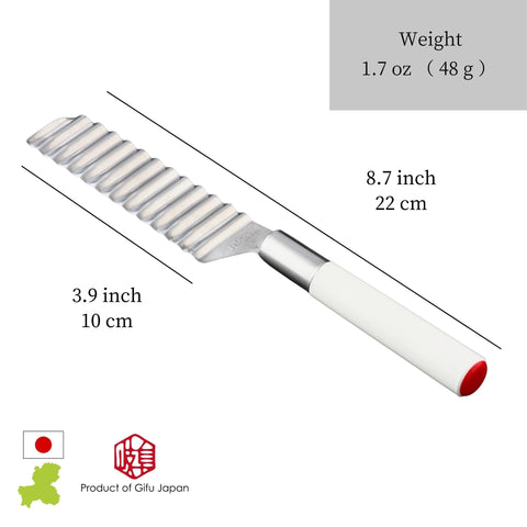 Producto de Gifu Japón: cuchillo ondulado para huevos cocidos con precisión.