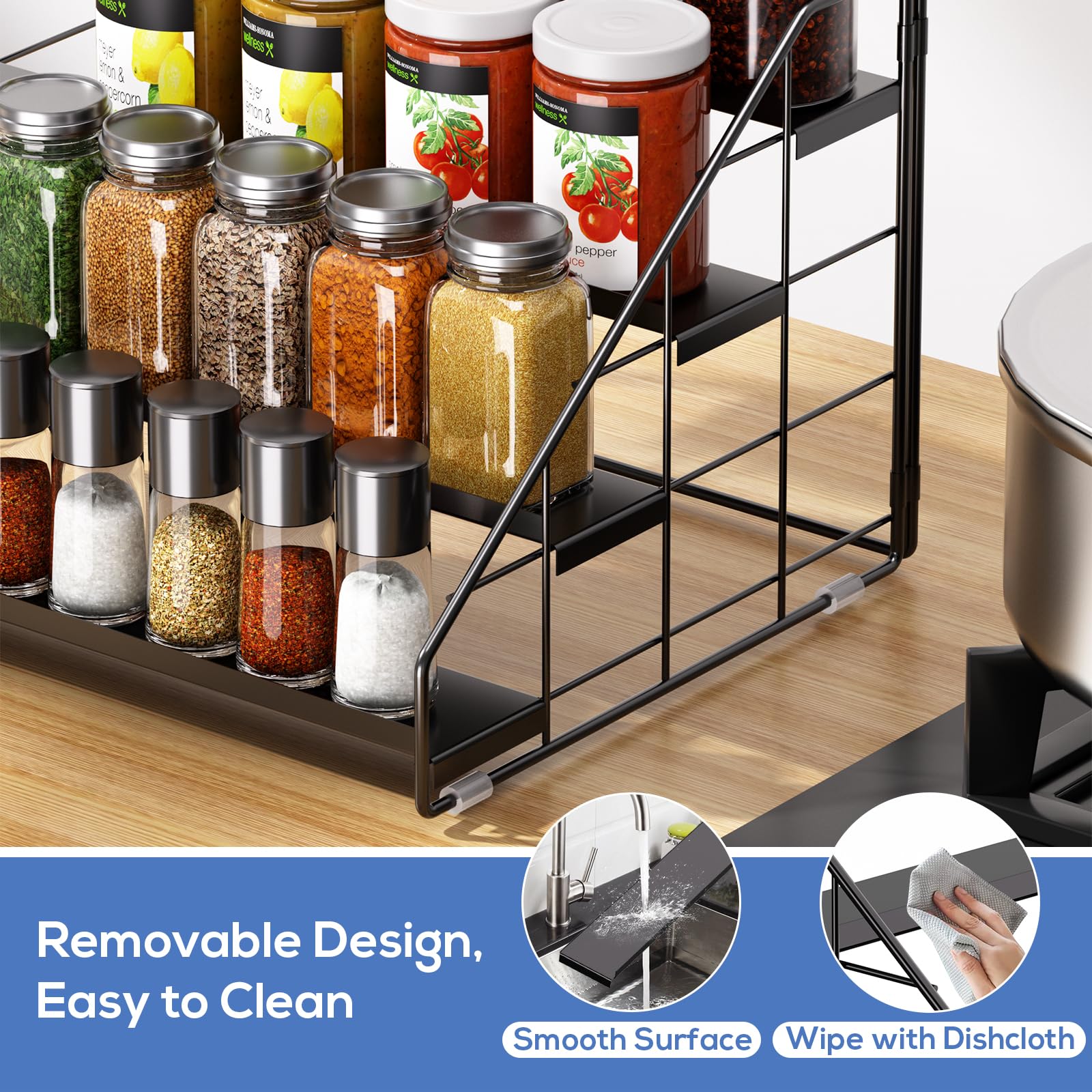 GIGIFTREE Organizador de especias: construcción duradera para uso diario en cocina