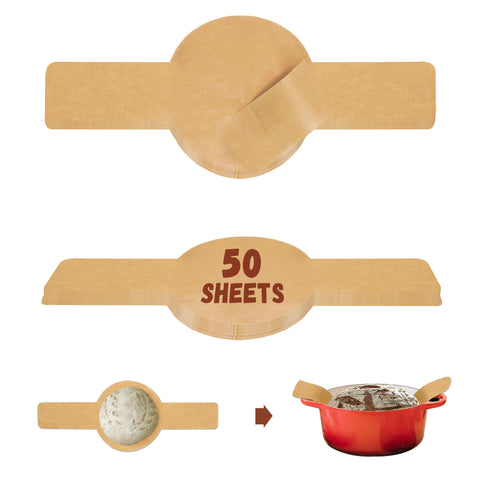 GIGYES papel pergamino para masa madre con pre-corte de 8 pulgadas.