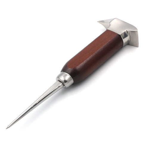Pico Gihunk de acero inoxidable con mango de madera, ideal para cortar hielo en barra.