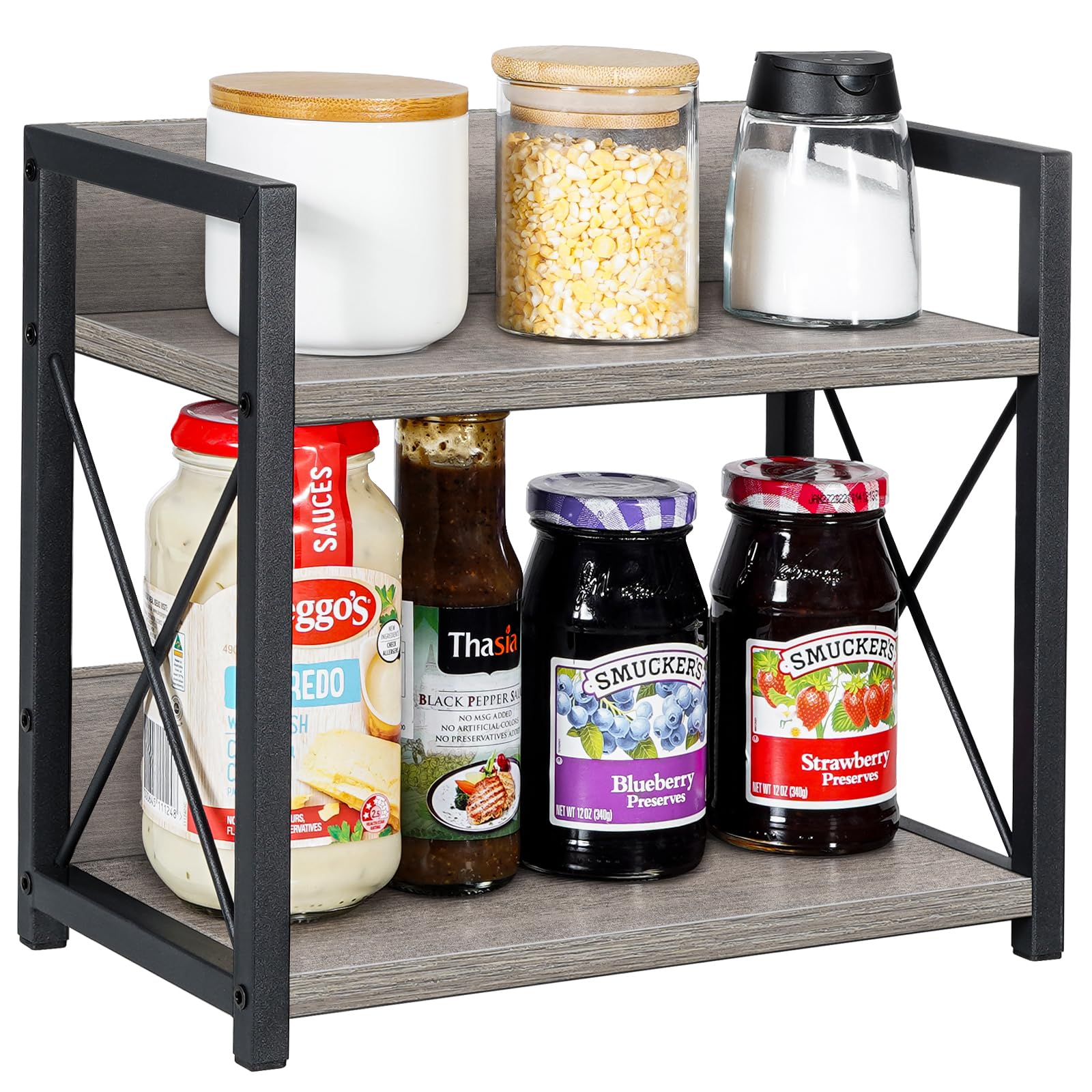 Giikin organizador encimera diseño vintage negro, toque decorativo moderno.