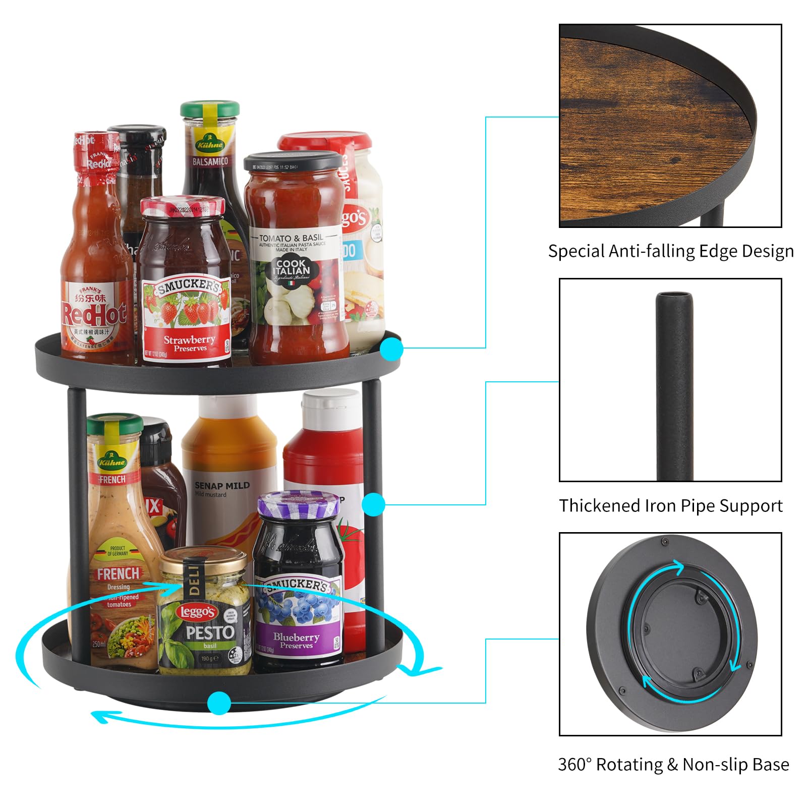 Giikin uso multifuncional en encimera para ordenar comida y cosméticos.