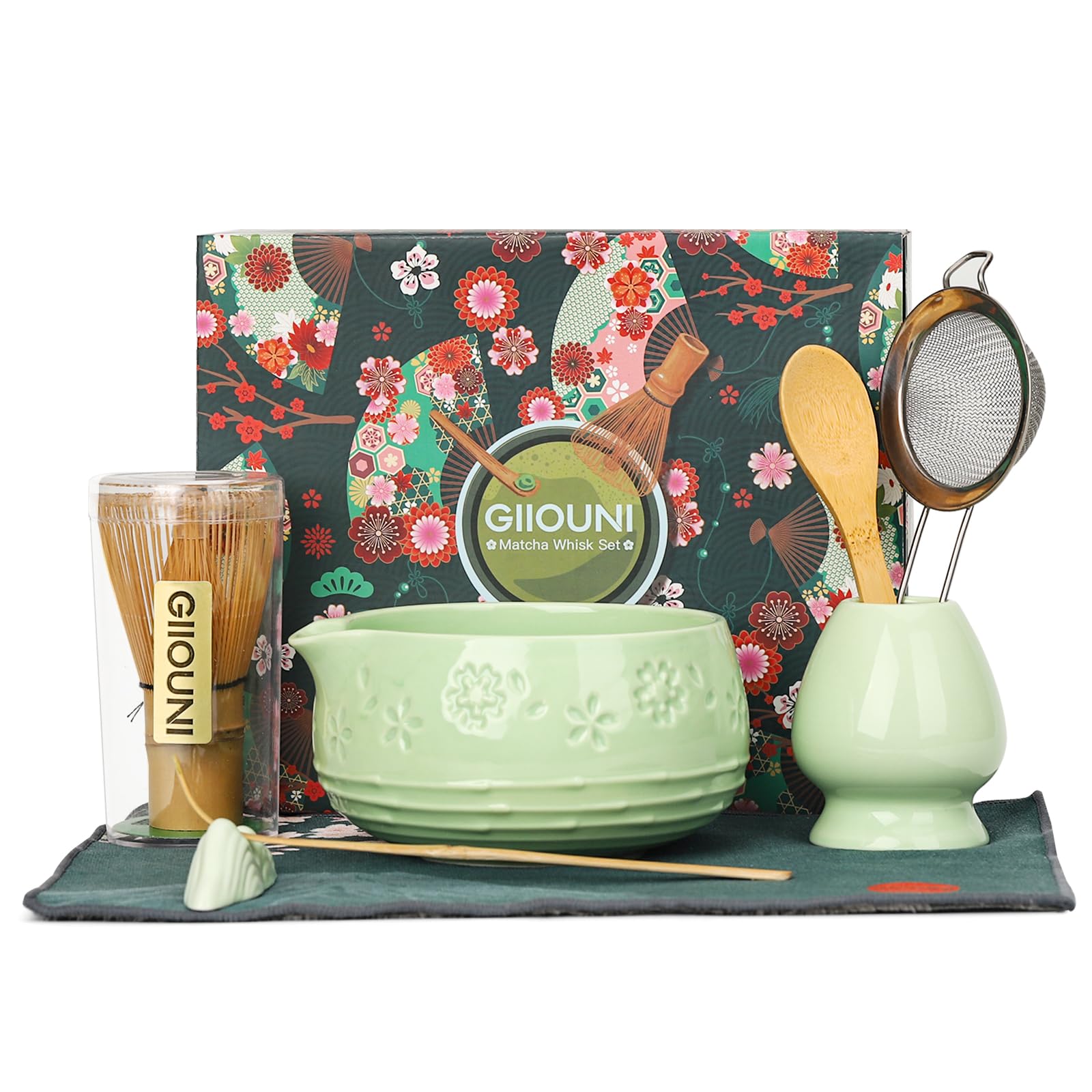 Giiouni tazón de matcha con vertedor para verter con precisión.