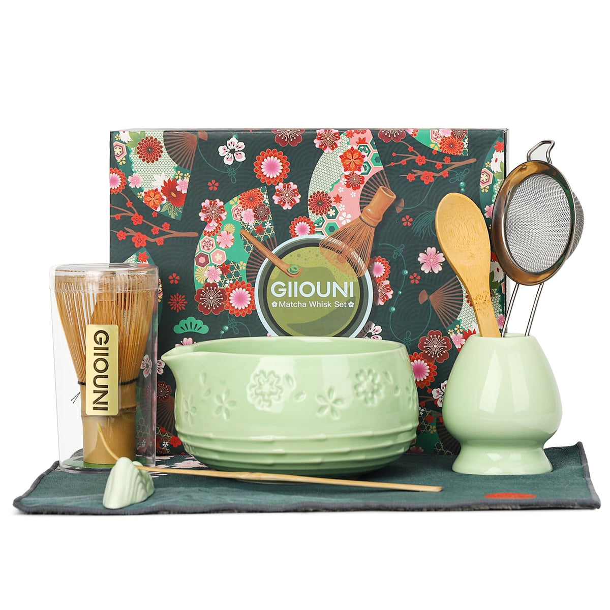 Giiouni tazón de matcha con vertedor para verter con precisión.