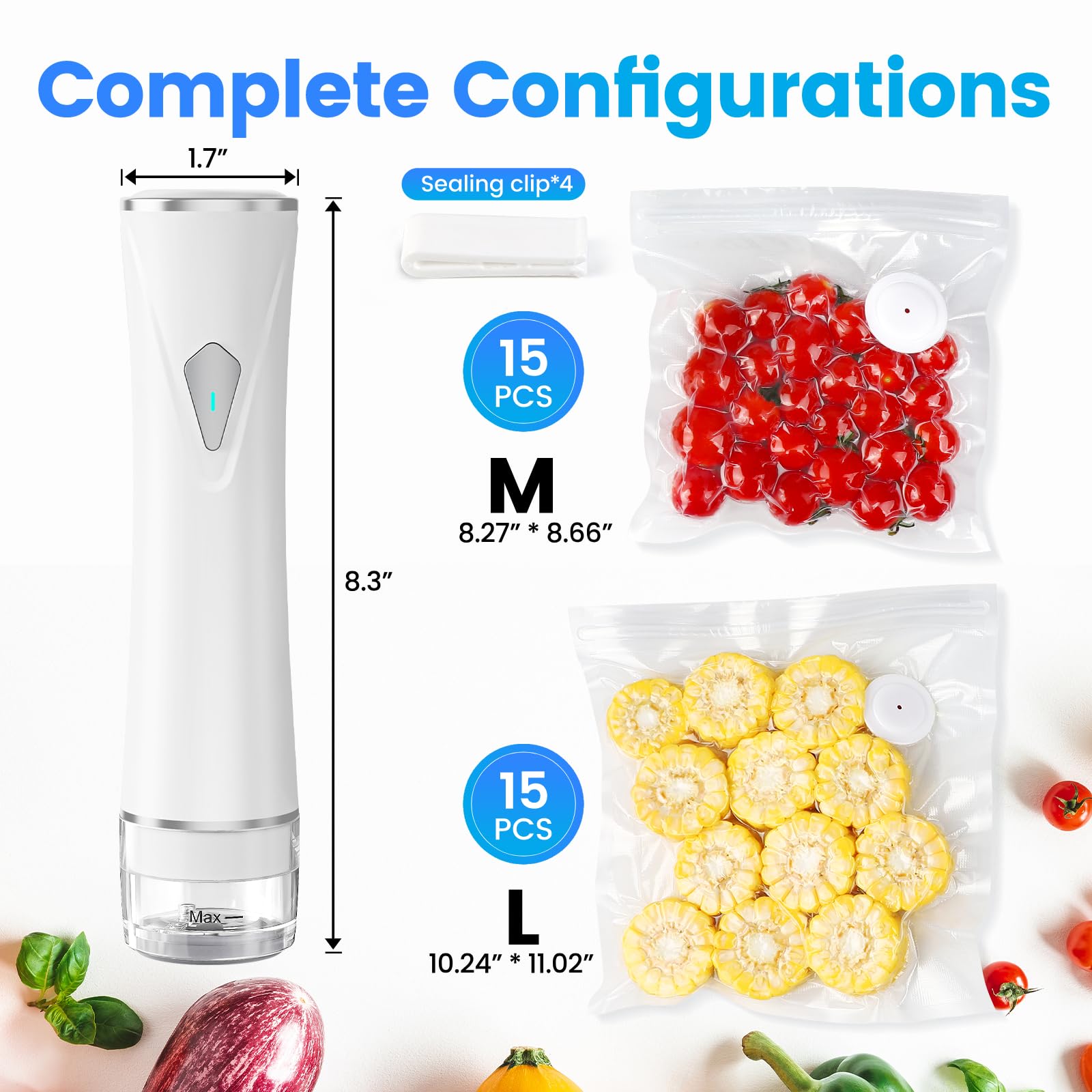 Bolsas reutilizables Gikxki incluidas permiten conservar alimentos por más tiempo.