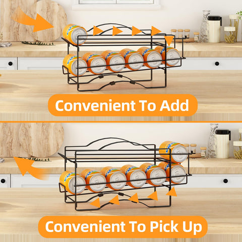 GILLAS organizador-latas-4-pack acabado negro elegante para cocina moderna.