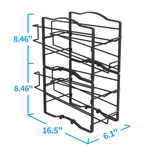 GILLAS organizador-latas-4-pack dimensiones para encajar en estantes.