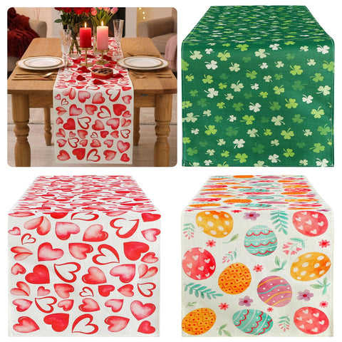 Gilprop sendero de mesa Día de San Valentín con colorido diseño festivo para la mesa