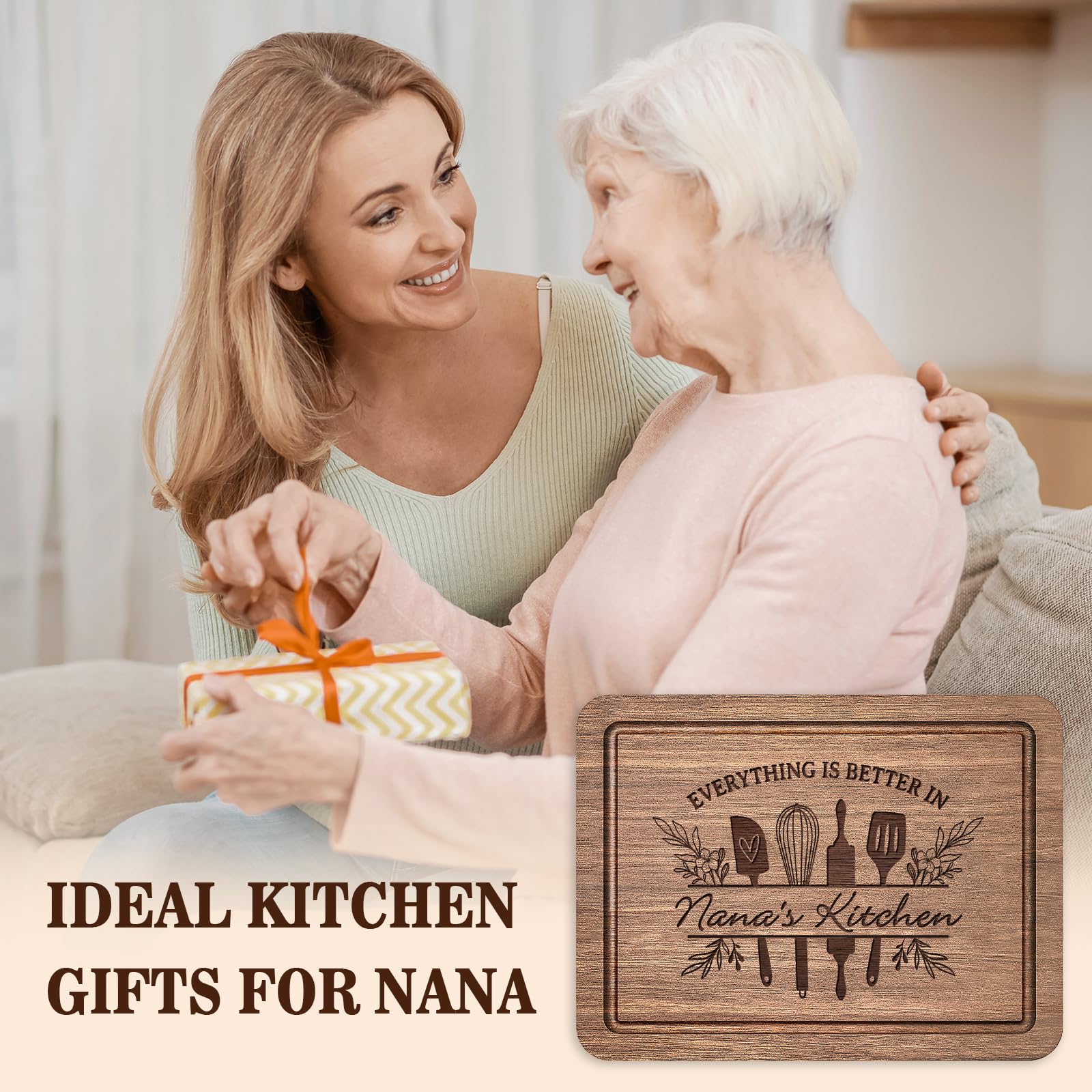 GiltGlimmer Nana regalo personalizado en nogal, detalle duradero para Nana