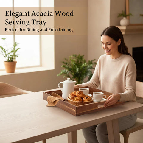 Bandeja GinSent decorativa en madera de acacia añade calidez