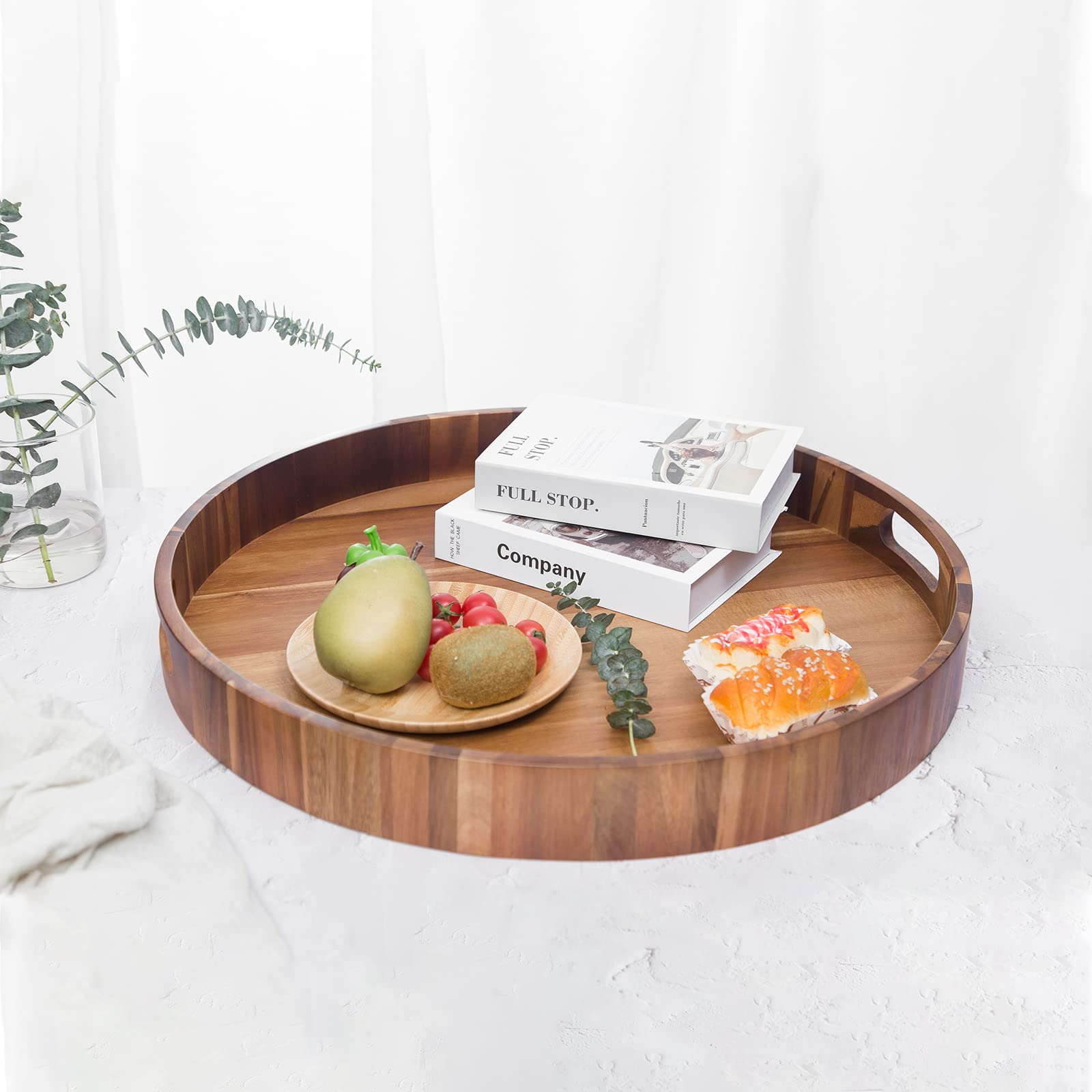 Bandeja de madera estilo rústico GinSent para exhibir plantas.