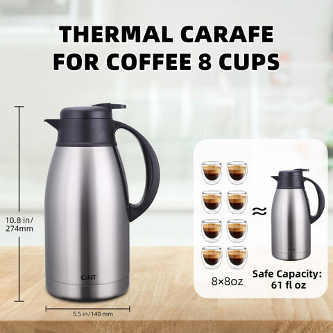 GiNT termal cafetera con tapa anti-fugas garantiza vertidos limpios