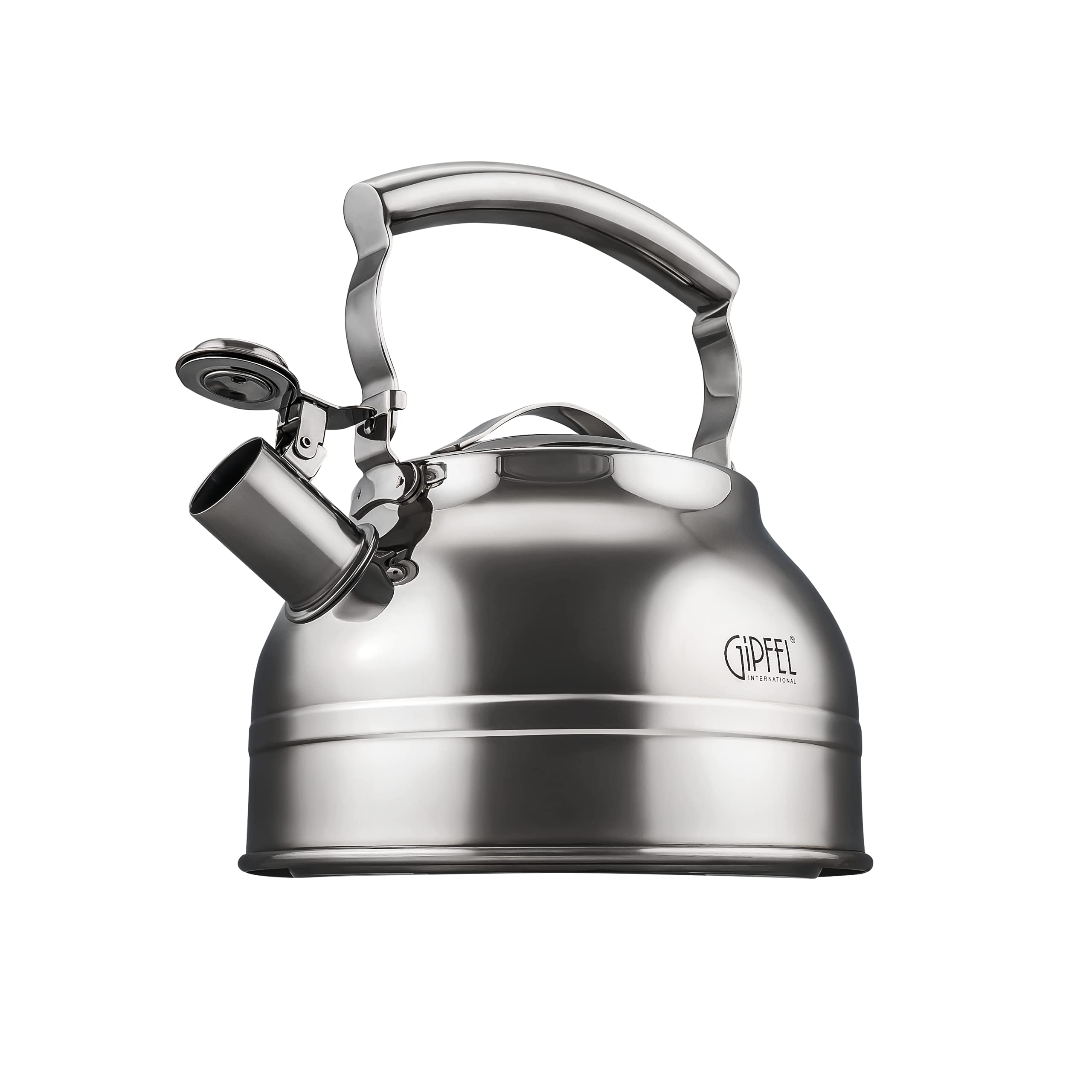 Tetera Gipfel International en acero inoxidable, compatible con inducción.
