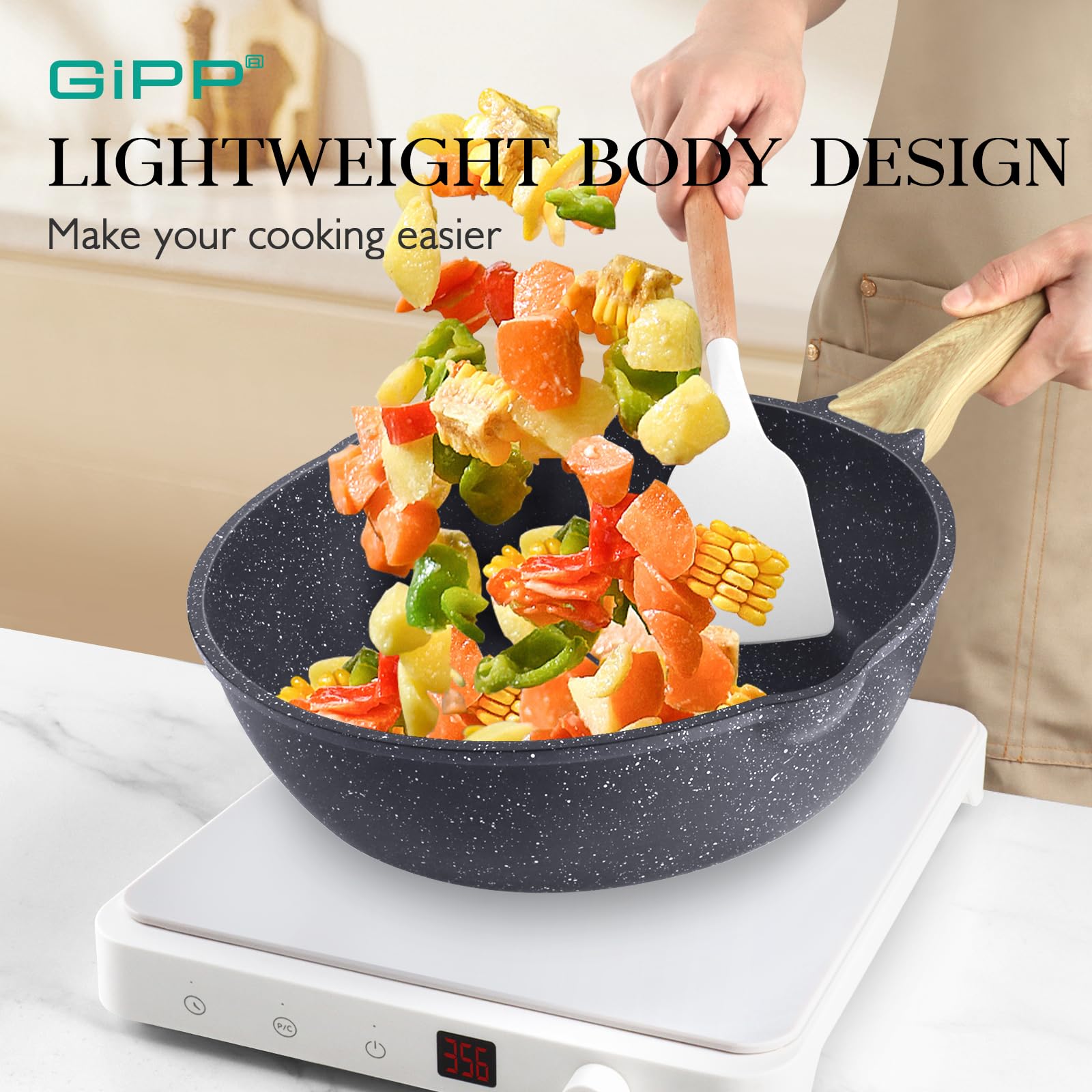 GiPP olla salsa 2,5 litros con tapa antiadherente para hervidos