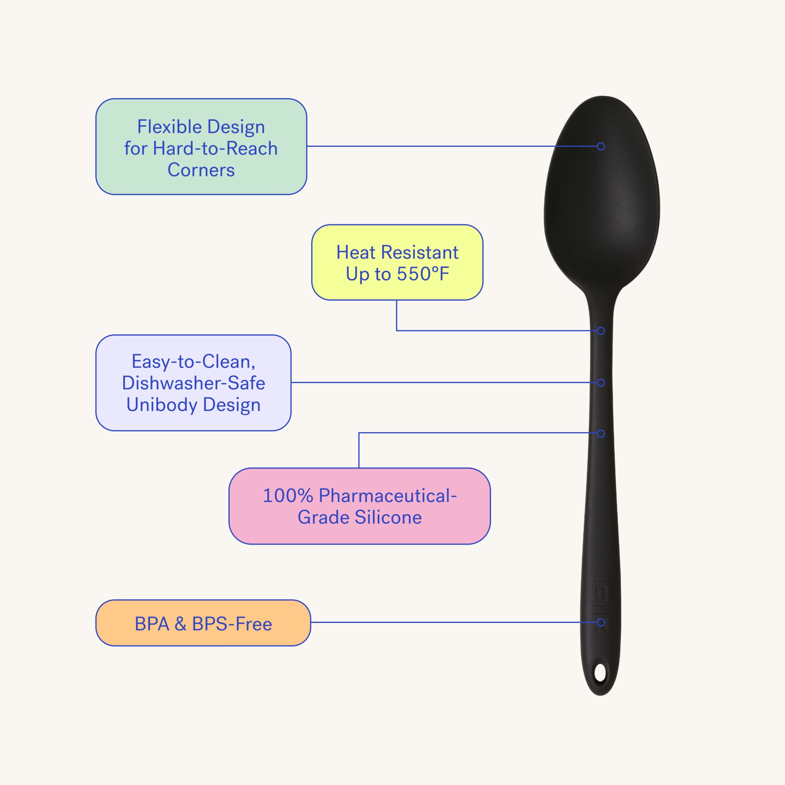 GIR Cucharón de silicona para pasta, uso diario cómodo y seguro.