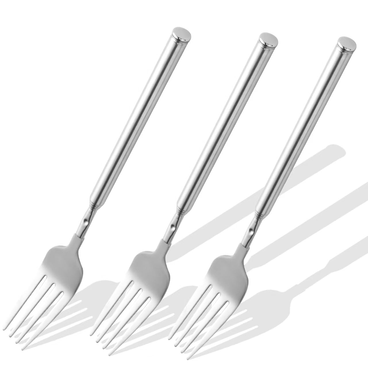 Tenedor Girla extensible con diseño telescópico para alcance cómodo y seguro.