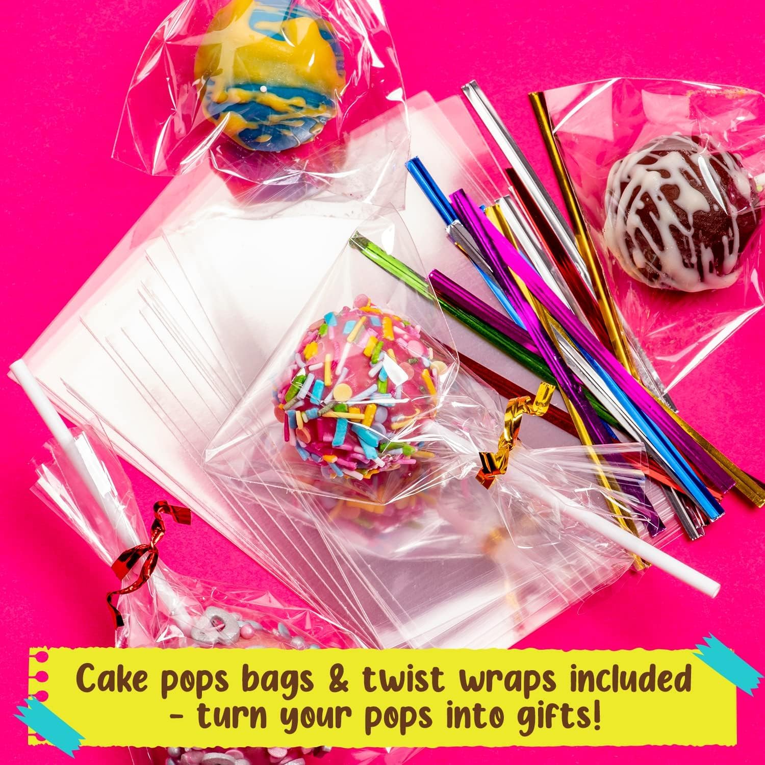 GirlZone Locura Palitos de Pastel Kit: bolsas regalo para presentar con estilo