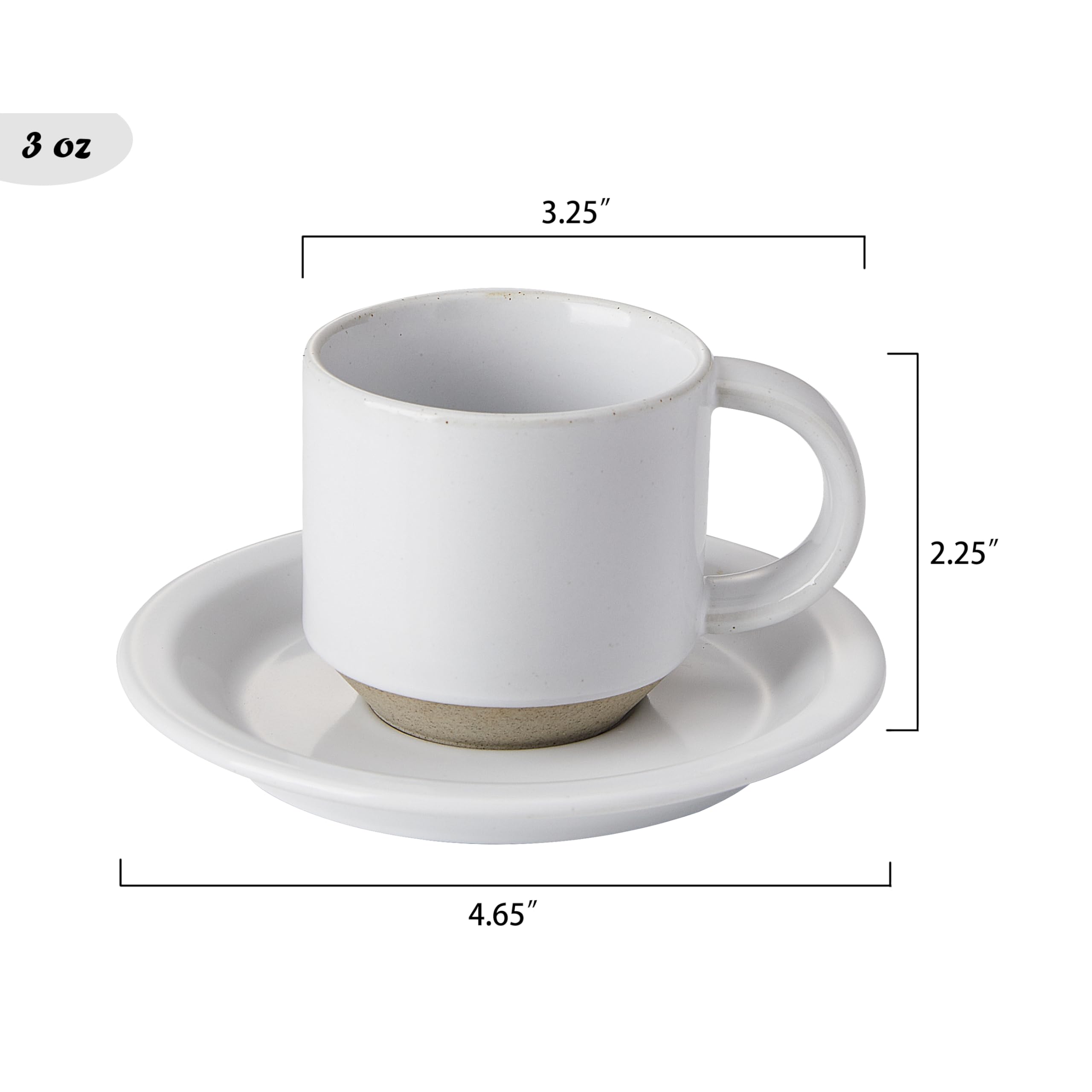 Copas espresso Giroflier roble de 3 oz, tamaño perfecto para shots.
