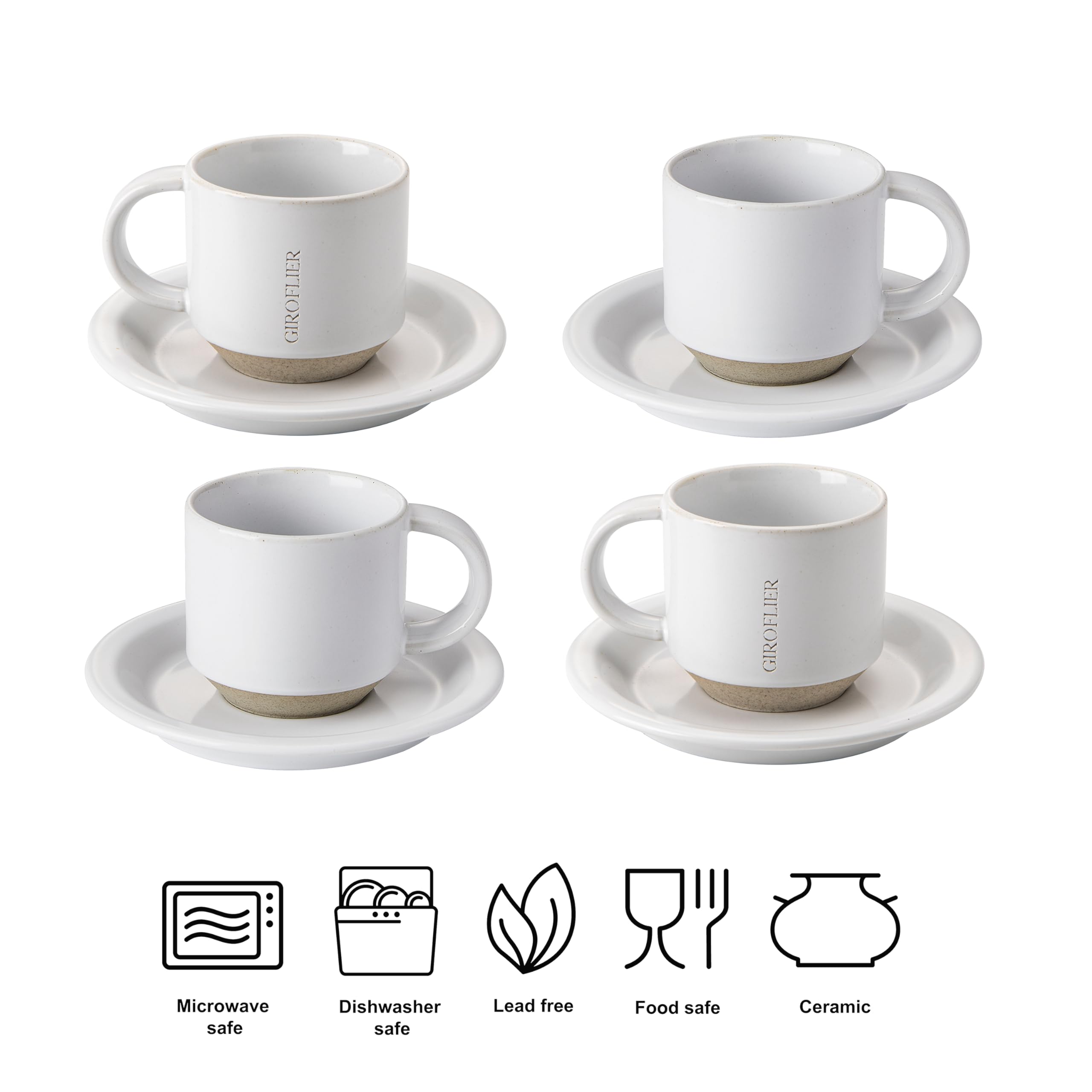 Giroflier Oak: tazas espresso con diseño moderno para la mesa diaria.