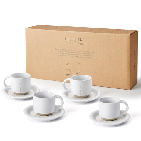 Giroflier Oak: conjunto de tazas espresso 4, perfecto para uso diario.