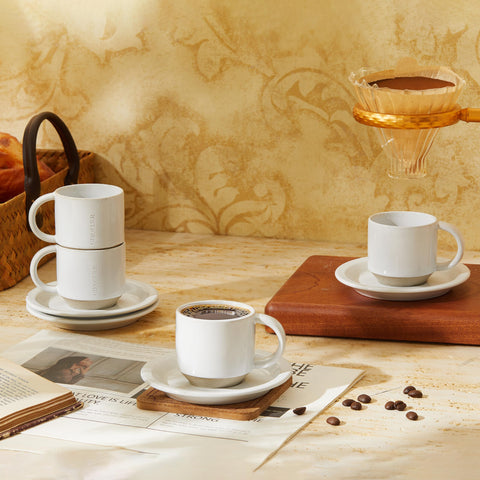 Giroflier Oak: tazas espresso aptas para microondas para calentar rápidamente.