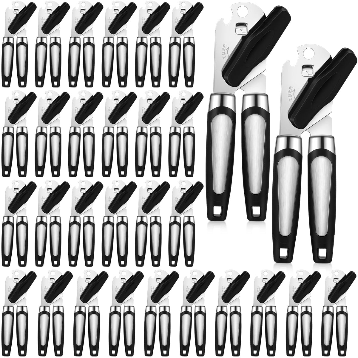 Gisafai abrelatas manual 30 unidades negro, diseño ergonómico para mayor comodidad.