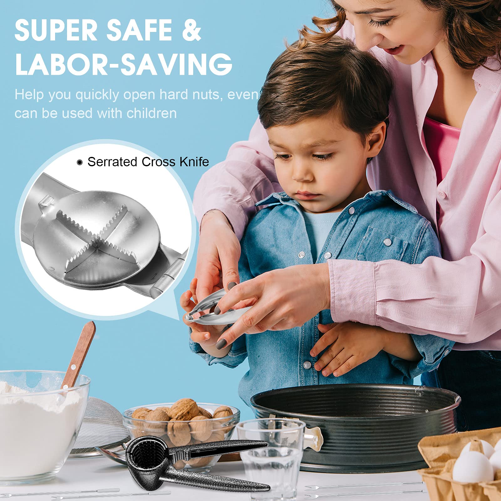 Gisafai pinza-nuez, clip resistente para abrir nueces con precisión
