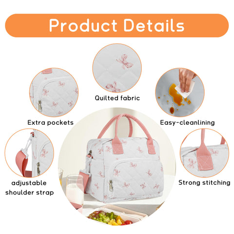 GISMTR Bolsa lunch corduroy, tejido resistente al agua y fácil limpieza.