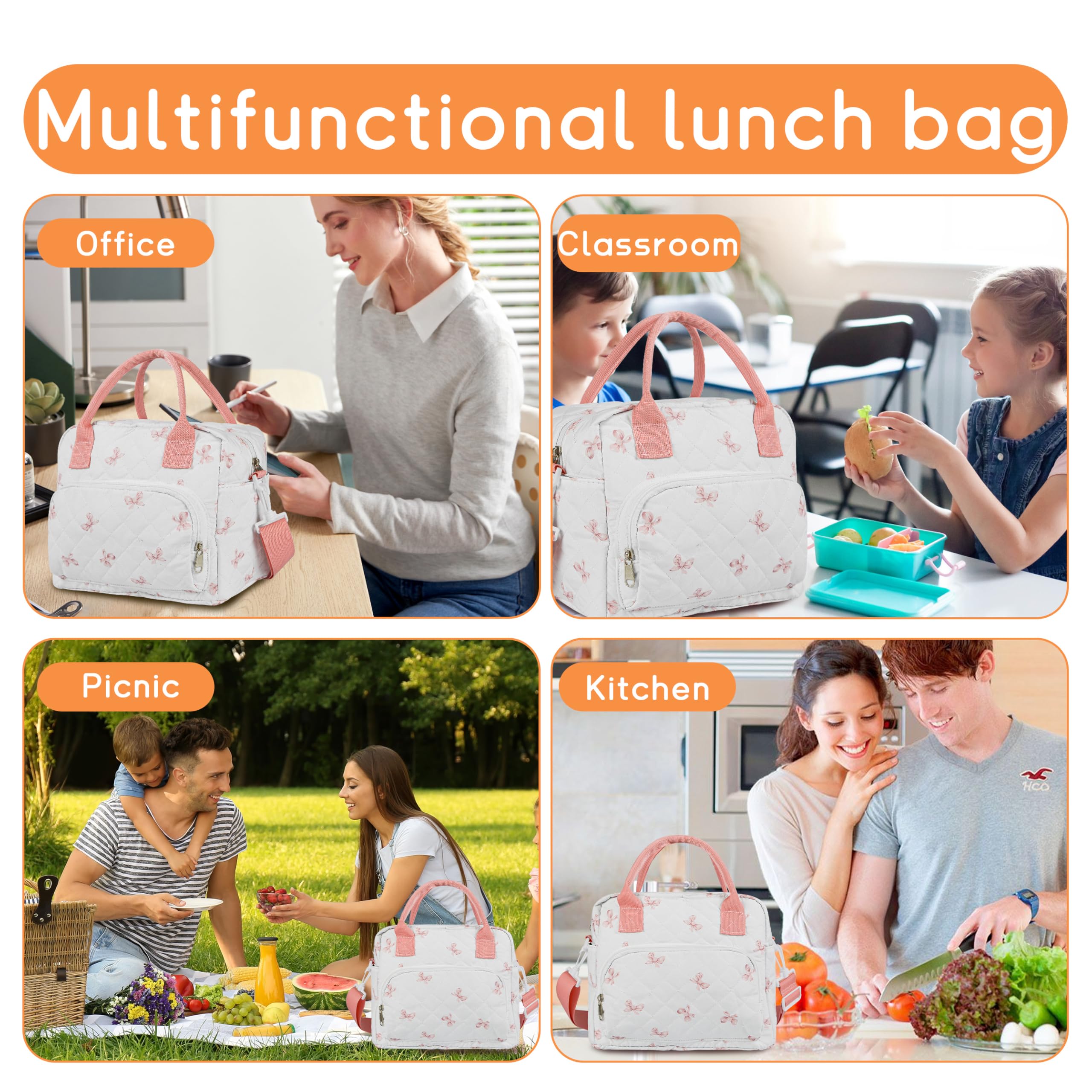 GISMTR Bolsa lunch corduroy, uso diario en trabajo o picnic con estilo.