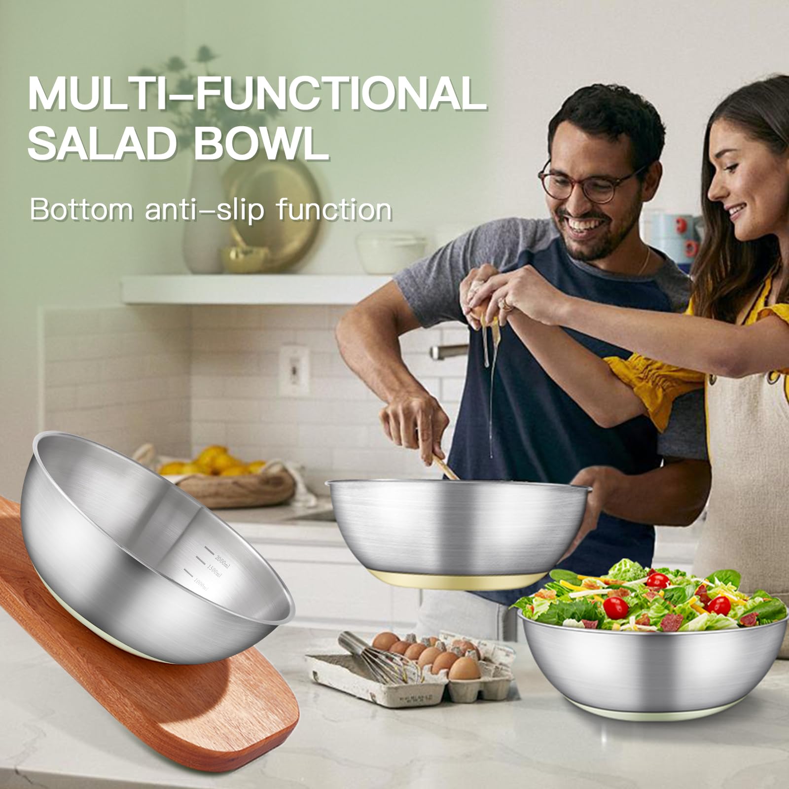 Cuenco grande GIUOIDUO ideal para mezclar ensaladas y masas.