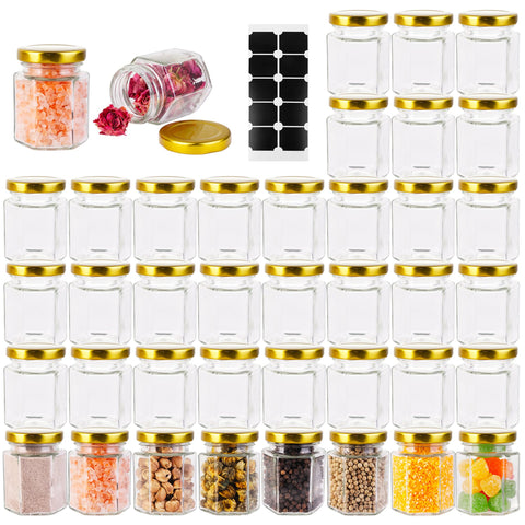 Frascos GIVAMEIHF 3 oz con tapas doradas para miel