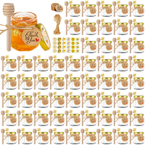 Frasco mini miel GIVAMEIHF hexagonal, ideal para regalos y presentación