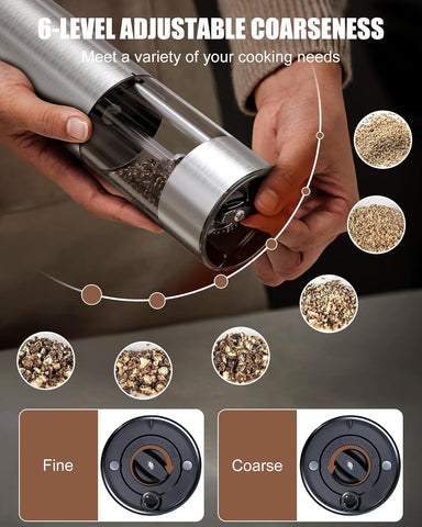Molinillo GiveBest con luz LED durante la molienda para ver la cantidad.