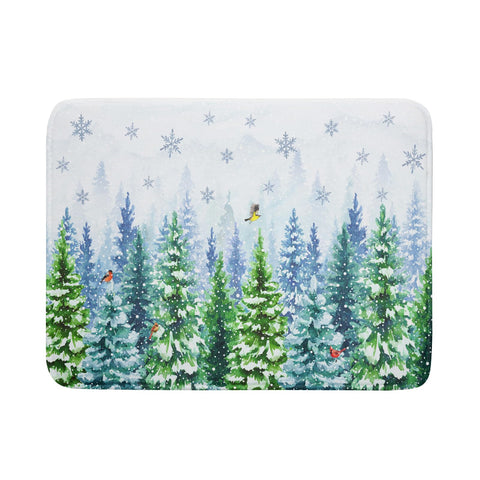 Giwawa alfombrilla secadora para platos con bosque invernal y aves, recoge gotas eficazmente.
