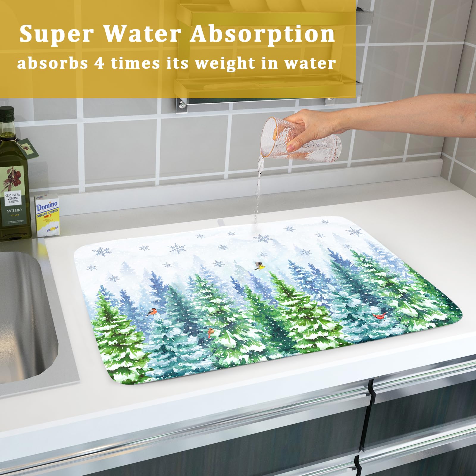 Giwawa alfombrilla decorativa para cocina navidad, regalo perfecto.