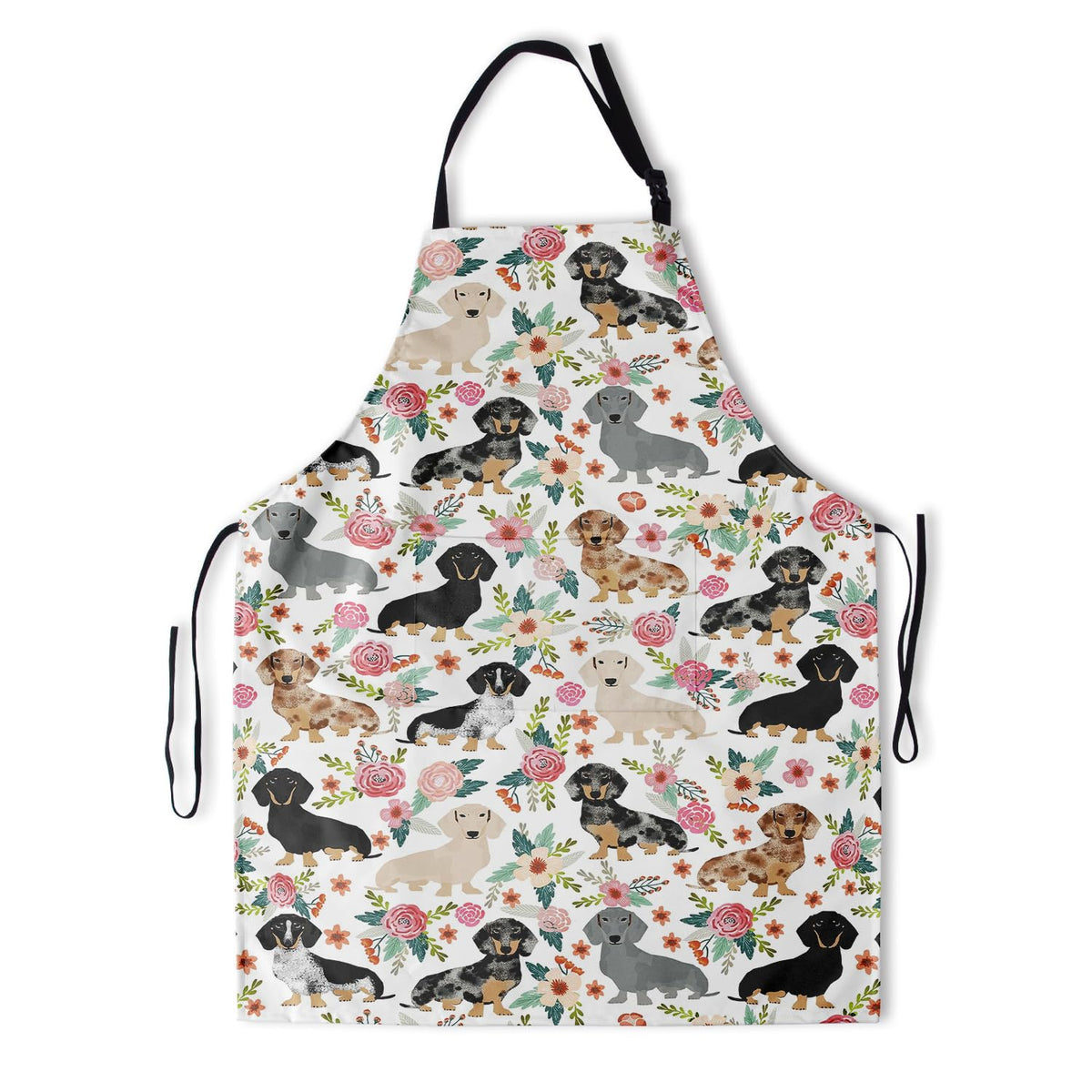 Delantal Giwawa para perro floral con teckel, ajuste cómodo para cocinar.