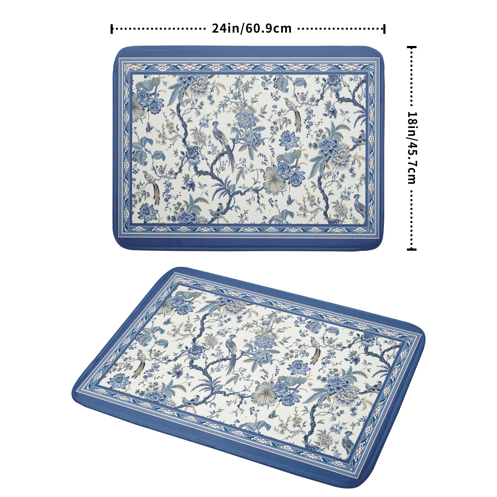 Giwawa Detalle flor oriental azul decorativo para vajilla