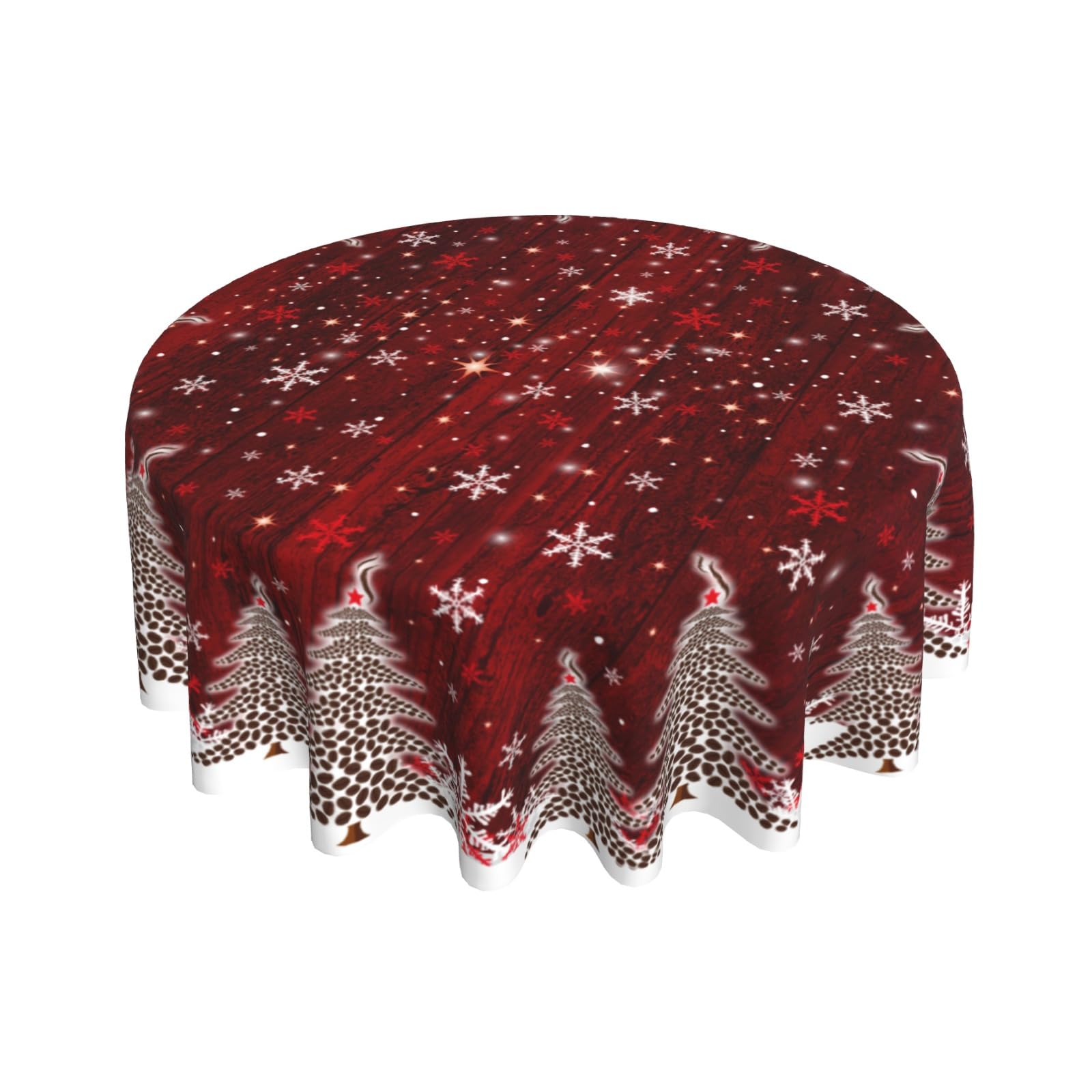 Mantel Giwawa redondo con árboles y tablero de madera, protege la mesa