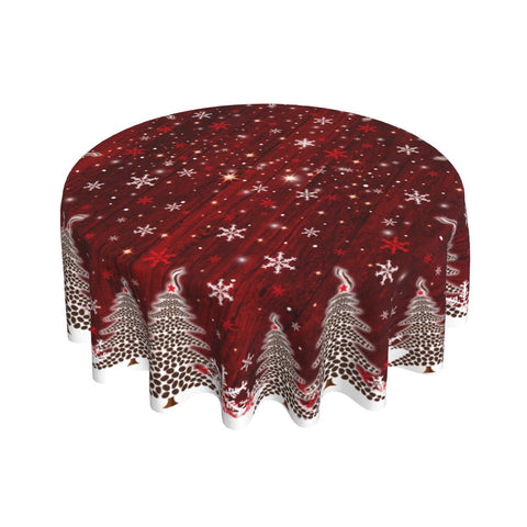 Mantel Giwawa redondo con árboles y tablero de madera, protege la mesa