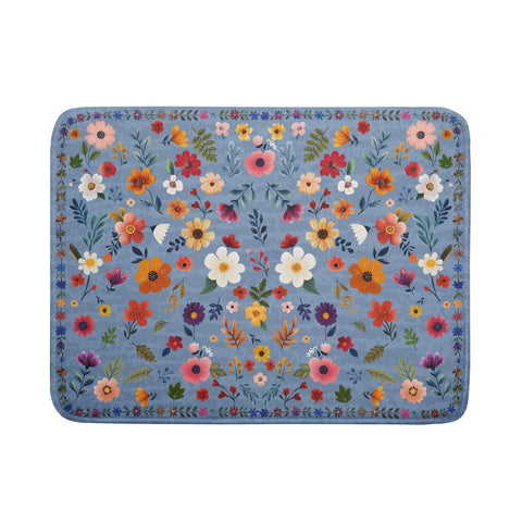 Giwawa tapete secado para platos con flor azul grande, absorbente y protector de encimeras.