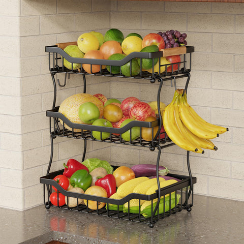 Giwil tres niveles para encimera con gran capacidad de frutas