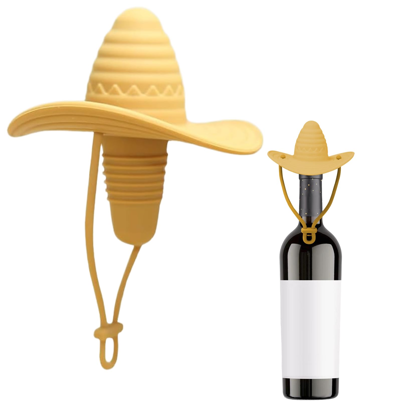 GJD tapón de vino con sombrero vaquero, ideal para conservar sabores y añadir estilo.