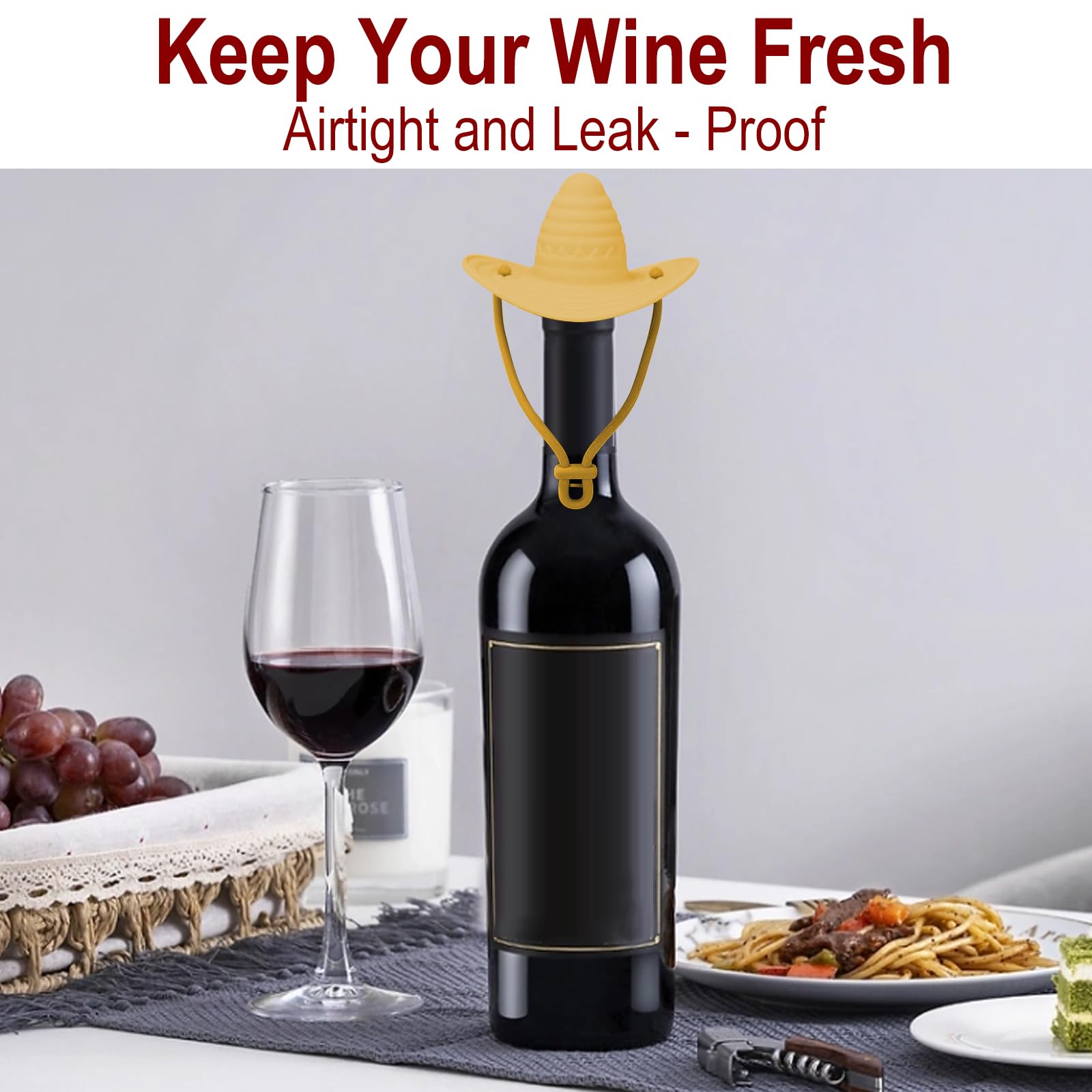 GJD tapón de vino uso versátil para botellas estándar de vino, champán y más.